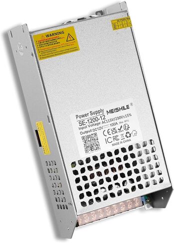 MEISHILE 12V 100A 1200W تحويل التيار الكهربائي محول AC إلى DC محول لمصباح ضوء شريط السائق LED، مكبر للصوت، آلة، 120V 110V إلى 12Volt 10A 20A 30A 40A 50A 60A 70A 80Amp in Kuwait