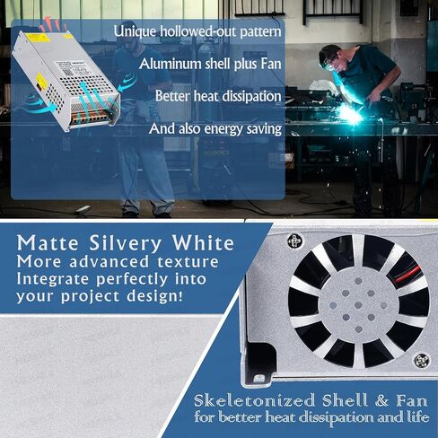 MEISHILE 12V 100A 1200W تحويل التيار الكهربائي محول AC إلى DC محول لمصباح ضوء شريط السائق LED، مكبر للصوت، آلة، 120V 110V إلى 12Volt 10A 20A 30A 40A 50A 60A 70A 80Amp in Kuwait