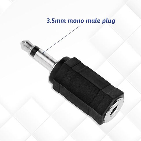 3.5mm Mono to Stereo Adapters, 2 Pack 1/8" Mono Male Plug to 1/8" TRS Stereo Female Jack Headphone Accessories for Headphone Radio in Kuwait