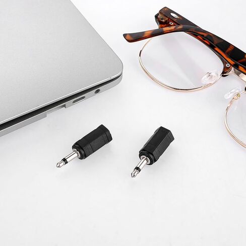 3.5mm Mono to Stereo Adapters, 2 Pack 1/8" Mono Male Plug to 1/8" TRS Stereo Female Jack Headphone Accessories for Headphone Radio in Kuwait