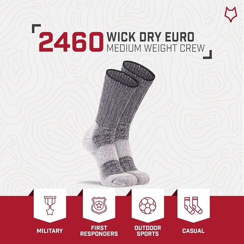 Fox River Wick Dry Euro Medium-Weight Outdoor Crew Socks, Khaki, X-Large in Saudi Arabia