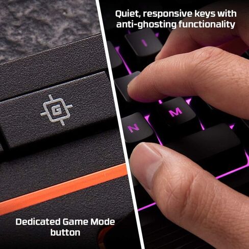 لوحة مفاتيح ألعاب HyperX Alloy Core RGB LED Xbox PlayStation PC كاملة الحجم بإضاءة خلفية سلكية تعمل باللمس ومضادة للظلال ومفاتيح هادئة وصامتة وتصميم إنجليزي وإطار متين لإعداد كمبيوتر الألعاب - أسود (متجدد) in Saudi Arabia