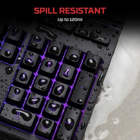 لوحة مفاتيح ألعاب HyperX Alloy Core RGB LED Xbox PlayStation PC كاملة الحجم بإضاءة خلفية سلكية تعمل باللمس ومضادة للظلال ومفاتيح هادئة وصامتة وتصميم إنجليزي وإطار متين لإعداد كمبيوتر الألعاب - أسود (متجدد) in Saudi Arabia