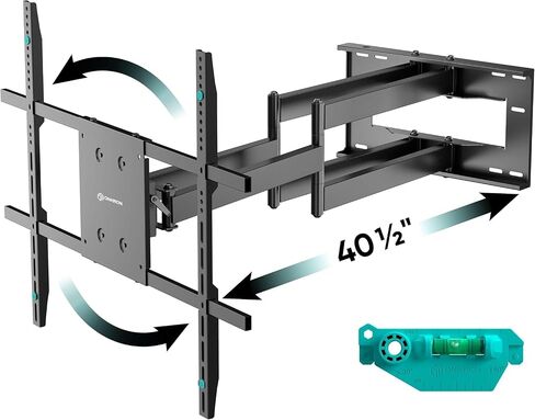 ONKRON Full Motion TV Wall Mount 42-110", 220 lbs, max VESA 800x600, Black | Heavy duty TV mount, extra long 40.5" extension arm, swivel, tilt, rotation; for home theater, office, retail & signage in Kuwait