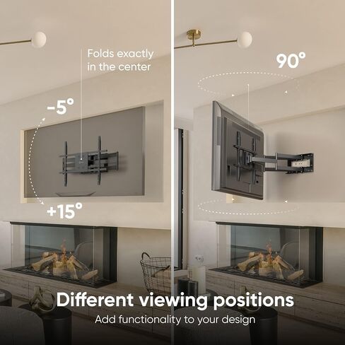 ONKRON Full Motion TV Wall Mount 42-110", 220 lbs, max VESA 800x600, Black | Heavy duty TV mount, extra long 40.5" extension arm, swivel, tilt, rotation; for home theater, office, retail & signage in Kuwait