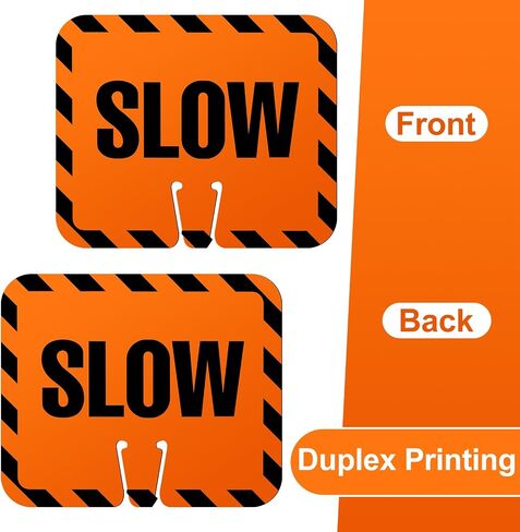 Flutesan 3 Pcs Slow Sign Traffic Cone Sign Road Sign Traffic Cone Top Warning Signs for Outdoor Neighborhoods Street, 12.6 x 10.4 Inches, Black on Orange in Kuwait