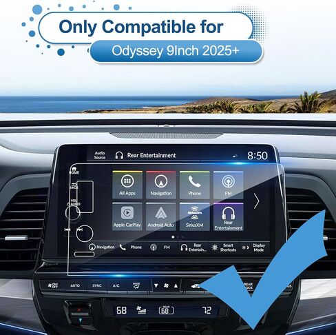 (Updated) 2025 Odyssey Screen Protector for Honda Odyssey (EX-L/Sport-L/Touring/Elite) 9-inch Color Touchscreen, 9H Tempered Glass 2025 Odyssey Accessories HD Transparent 9" in Kuwait