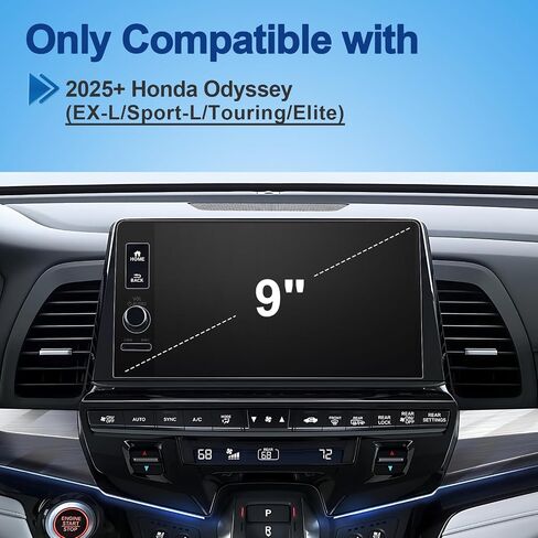 (Updated) 2025 Odyssey Screen Protector for Honda Odyssey (EX-L/Sport-L/Touring/Elite) 9-inch Color Touchscreen, 9H Tempered Glass 2025 Odyssey Accessories HD Transparent 9" in Kuwait