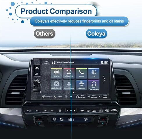 (Updated) 2025 Odyssey Screen Protector for Honda Odyssey (EX-L/Sport-L/Touring/Elite) 9-inch Color Touchscreen, 9H Tempered Glass 2025 Odyssey Accessories HD Transparent 9" in Kuwait