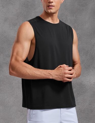 CRZ YOGA Men's Lightweight Tank Tops Quick Dry Sleeveless Athletic Running Workout Top Muscle Tee Shirts in Kuwait