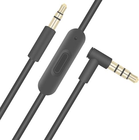 3.5mm to 3.5mm Replacement Solo 3 Audio Cable Cord Wire with in-line Microphone and Remote Control Compatible with Beats by Dr Dre Solo/Studio/Pro/Detox/Wireless/Mixr/Executive/Pill Headphones (Black) in Saudi Arabia