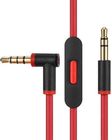 3.5mm to 3.5mm Replacement Solo 3 Audio Cable Cord Wire with in-line Microphone and Remote Control Compatible with Beats by Dr Dre Solo/Studio/Pro/Detox/Wireless/Mixr/Executive/Pill Headphones (Black) in Saudi Arabia