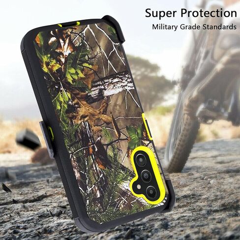 متوافق مع Customerfirst مع حافظة Samsung Galaxy A14 5G، مع حافظة بمشبك حزام شديدة التحمل ومضادة للصدمات ومسند لحماية الجسم بالكامل (أخضر مموه) in Kuwait