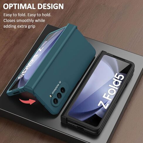 Designed for Samsung Galaxy Z Fold 5 Case with Hinge Protection, Ultra-Thin Hard PC Fold 5 Case with Front Screen Protector All-Inclusive Case for Galaxy Z Fold 5 (2023), Purple in Kuwait