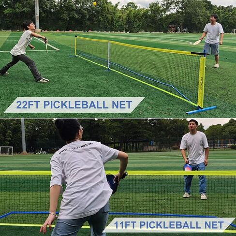 Zdgao 2-in-1 Portable Pickleball Net - Pickleball Net for Driveway with 22 FT Regulation Size & 11 FT Half Court Size Net with Pickleball Ball and Carry Bag, Steady Metal Frame for All Weather in Kuwait