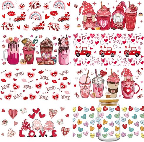 AFRITEE UV DTF Cup Wrap - 8 Sheets Brown Coffee Bean Mom UV DTF Cup Wrap Transfer Stickers, UV DTF Cup Wrap for 16 oz Mothers Day Gift, Suitable for Water Bottles, Glass Cups DIY Crafts Creative Gifts in Saudi Arabia
