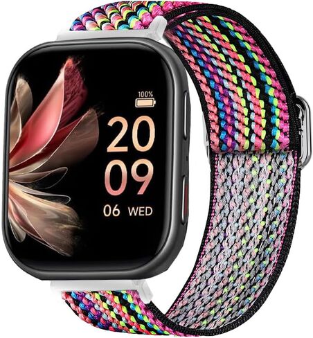 Compatible for FITVII Fitness Tracker Bands, 20mm, 22mm Stretch Elastics Nylon Adjustable Replacement Strap Accessories Compatible for FITVII HM57, HM78, HM68, HM21, H56, H86 Smart Watch Fitness Tracker in Saudi Arabia