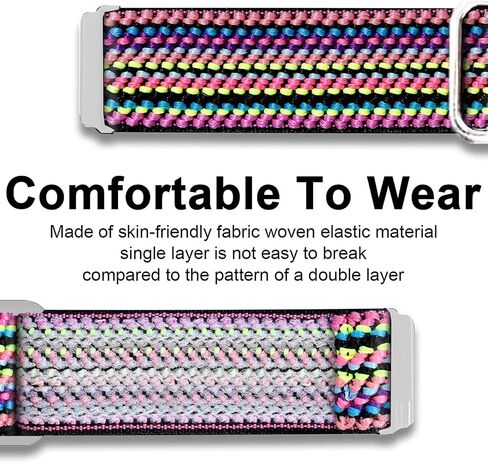 Compatible for FITVII Fitness Tracker Bands, 20mm, 22mm Stretch Elastics Nylon Adjustable Replacement Strap Accessories Compatible for FITVII HM57, HM78, HM68, HM21, H56, H86 Smart Watch Fitness Tracker in Saudi Arabia
