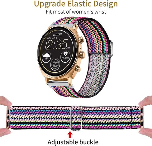 Compatible for FITVII Fitness Tracker Bands, 20mm, 22mm Stretch Elastics Nylon Adjustable Replacement Strap Accessories Compatible for FITVII HM57, HM78, HM68, HM21, H56, H86 Smart Watch Fitness Tracker in Saudi Arabia