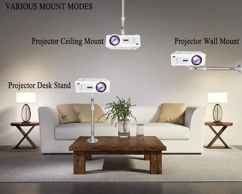 2-Be-Best Projector Ceiling Mount 15-24.4in/38-62cm Height Universal Projector Mount 360° Rotation Adjustable Projector Mount Silver Mount for Projector CCTV DVR Camera in Saudi Arabia