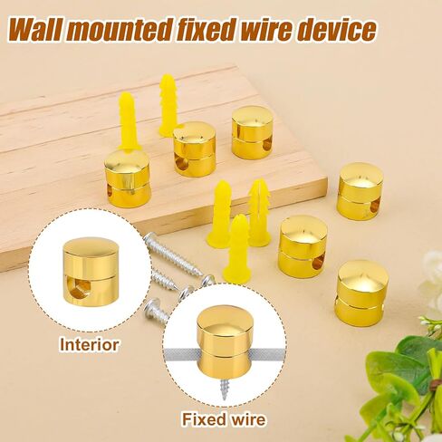 6 قطع مثبتات كابل لتنظيم المكتب، منظم أسلاك ألومنيوم قوي لقطر 0.28 بوصة أقصى قطر لكابلات إدارة الشاحن ومشابك أسلاك الكابلات المعدنية لمنضدة المكتب المنزلي (ذهبي) in Kuwait