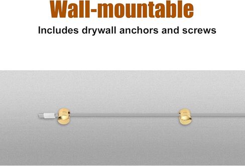 6 قطع مثبتات كابل لتنظيم المكتب، منظم أسلاك ألومنيوم قوي لقطر 0.28 بوصة أقصى قطر لكابلات إدارة الشاحن ومشابك أسلاك الكابلات المعدنية لمنضدة المكتب المنزلي (ذهبي) in Kuwait