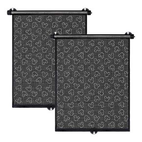Disney Baby by J.L. Childress Roller Car Window Sun Shades, 2 Pack, Mickey Black