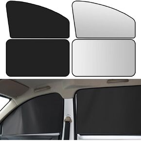 Car Side Window Sun Shades, Car Window Shades with Magnets, Car Window Shade for Baby, Strong-Light Blocking & UV Protection Car Privacy Shades, Car Window Covers Auto Accessories (Double-sided Black)