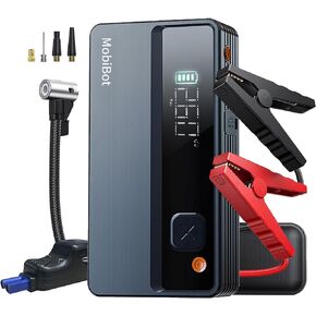 4-in-1 Car Battery Jumper Starter Portable with Air Compressor,1500A Compact Jump Starter Box Booster Pack Charger up to 6.0L Gas 3.5L Diesel,150 PSI Cordless Tire Inflator Air Pump with Guage