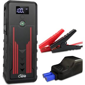 Battery Jump Starter for Car, CTWJO 12V 1000A Portable Jump Starter Booster with USB-C Smart Port, Compass, LCD Screen, LED Light, Travel Case (Up to 7.2L Gasoline 5.5L Diesel Engines)