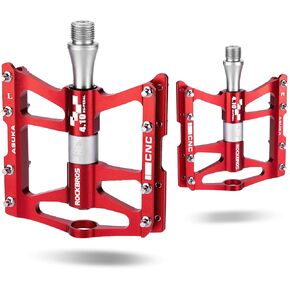 ROCKBROS 4 Bearings Mountain Bike Pedals MTB Padals Platform Flat Bike Pedals Aluminum Alloy 9/16"