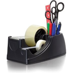 Officemate Heavy Duty Weighted 2-in-1 Tape Dispenser, Recycled,Black (96660)