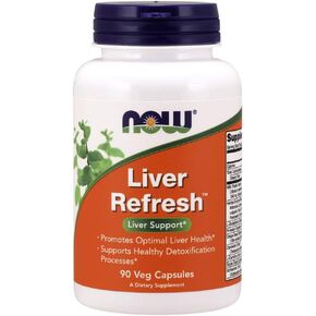 NOW Foods Supplements, Liver Refresh™ with Milk Thistle Extract and unique Herb-Enzyme blend, 90 Veg Capsules