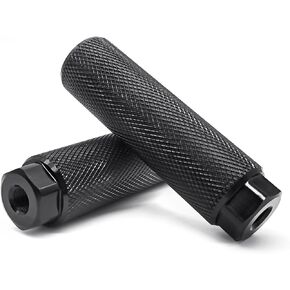 BlingKingdom 2pcs Bike Foot Pegs Aluminum Alloy Bicycle Pegs Mountain Bike Cycling Rear Stunt Pegs Fit 3/8 inch Axles (Black)