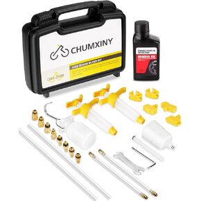 CHUMXINY Brake Bleed Kit for Shimano, TEKTRO, TRP Hydraulic Disc Brakes. Bicycle Hydraulic Brake Bleed Kit Includes Brass Connector, 150ML Mineral Oil Brake Fluid.
