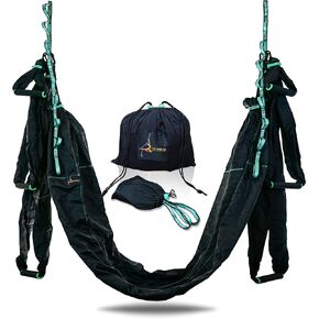 مجموعة أرجوحة اليوجا الفاخرة المضادة للجاذبية من YOGA SWING PRO - مجموعة حبال طائرة أكروبات للعلاج الانعكاسي الداخلي والخارجي