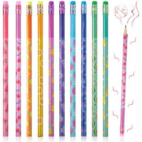 Outus 60 Pieces Scented Pencils for Kids Scented Pencils Bulk with Erasers Fruit HB Graphite Pencil School Stationery Christmas Party Reward Supplies for Boys Girls