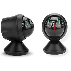 Vehicle Compass for car and Boat, car Compass Dashboard Compass inclinometer car Driver Ball Angle Pitch Gauge Finder Finder Balancer Gauge for Vehicle Boat Ship