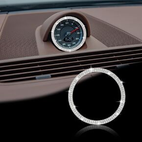 TOMALL Rhinestone Car Compass Circle Stopwatch Ring Decorative Compatible with Porsche 911 Cayenee Boxster Macan Panamera Cryastal Dashboard Center Clock Compass Cover in Saudi Arabia