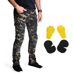 NBT Clothing Protective Motorcycle Riding Pants Removable CE Armor (Knee, HIPS) Reinforced Stitching in High Impact Zones