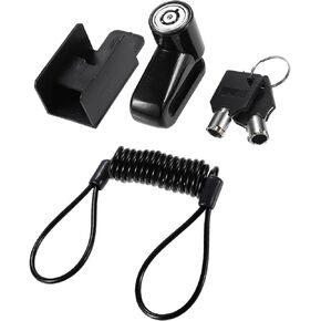 X AUTOHAUX 1 Set Motorcycle Anti-Theft Steel Wire Lock Disc Brake Wheel Lock Set Electric Scooter Accessory with Reminder Rope Black