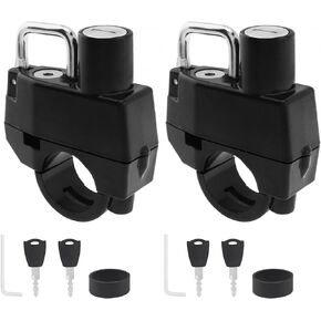 Motorcycle Helmet Lock Anti-Theft,Tamper-Proof Helmet Security Lock with 2 Keys,for Motorbike Scooter Street Bike (2 Pieces)