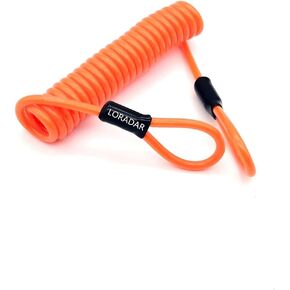 6.5 Feet Double-Ring Safety Cable for Lock, Motorcycle Bicycle Scooter Lock Safety Reminder Cable, Suitable for Scooter Motorcycle Brake disc, Portable Anti-Theft Cable(Orange)