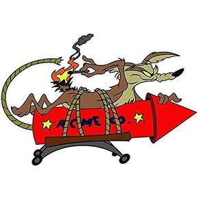 Cartoon for Wile E Coyote Acme Rocket Anime - Sticker Graphic - Weatherproof & Long Lasting Sticker
