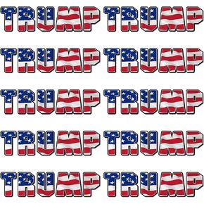 Trump 2024 Sticker (10 Pack), Trump Stickers and Decals, Trump 2024 Bumper Sticker for Car, Truck, Motorcycle, House, Windows, Laptop, Trump American Flag Vinyl Stickers, Great Gift for Any Patriot