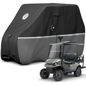 Waterproof Golf Cart Cover, Heavy Duty Marine Grade Fabric, Universal Fits for Most Brand 2/2+2/4+2 Passengers Yamaha, Honda, Club Car, EZGO Golf Cart