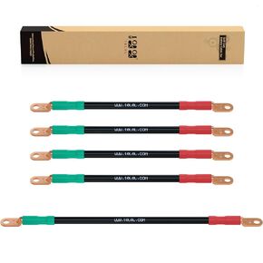 Golf Cart Battery Cables 4 Gauge for 36v & 48v EZGO TXT 1994-UP, AC/DC Wire Golf Cart Battery Pure Copper Wiring Kit with Heavy Duty Wire Lugs - Black & Green