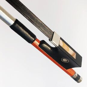 WinsterBow Brazilwood Ebony Violin Bow 3/4 with Natural Horsehair (Black Horse Hair Violin Bow 3/4)