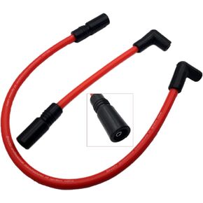 10.4mm 10mm Spark Plug Wire Compatible with Harley Davidson Big Twin 99-19 FXD Dyna Softail (Red)
