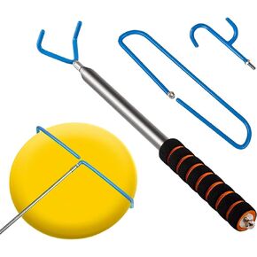 Disc Golf Retriever Pole with 3 Hooks Telescopic Disc Golf Tool Golf Discs Retriever for Water Disc Golf Accessories for Outdoor Sports 10FT